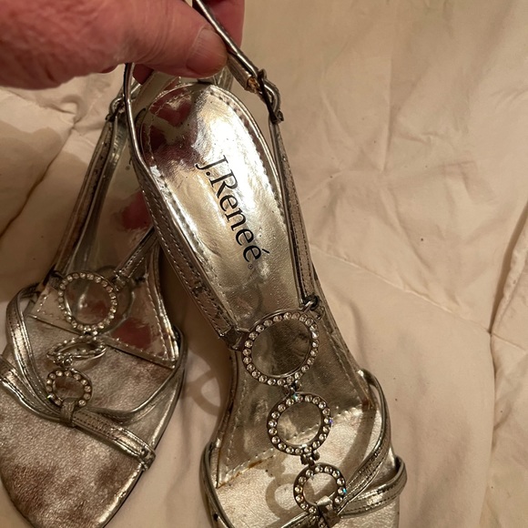 WEDGE DRESS SANDAL SIZE 10 BY J. RENEE WITH RHINESTONES - Picture 4 of 6